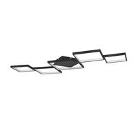 Plafonnier LED plafonnier table à manger CCT dimmable via télécommande, métal noir blanc, 1x LED 58 watt 1800 lumens 2700-6000 Kelvin, Lxl 120x60 cm