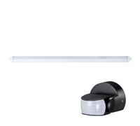 Plafonnier LED pour locaux humides Lampe à vasque avec détecteur de mouvement Tube LED lampe de garage avec capteur, IP65, 1x LED 48W 5760Lm blanc froid, L 150 cm