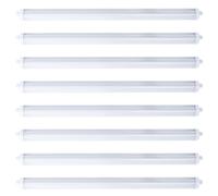 Plafonnier LED pour pièce étanche à l'humidité Lampe de garage LED Tube LED, raccordement en série, protégé contre les jets d'eau, 1x LED 36W 4320lm blanc neutre, L 120 cm, lot de 8