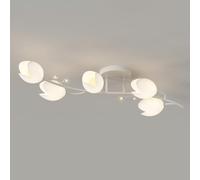 Plafonnier Led Pour Salle À Manger, Luminaire Tubulaire Métallique de 40 W, Éclairage Moderne Pour Couloir Ou Salon, Fixation Au Ras Du Plafond./Blanc