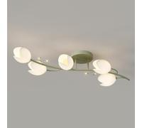 Plafonnier Led Pour Salle À Manger, Luminaire Tubulaire Métallique de 40 W, Éclairage Moderne Pour Couloir Ou Salon, Fixation Au Ras Du Plafond./Vert