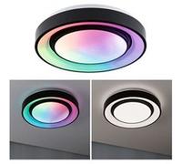 Paulmann Plafonnier LED Rainbow 70544 – effet arc-en-ciel RGBW+ 750 lm 22W dimmable Noir/Blanc