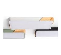 LEDKIA LIGHTING - Plafonnier LED Rectangulaire 30W | CCT Sélectionnable 2700K-6500K | Éclairage 2400 lm | Bois et Métal | Noir, Bois-Métal