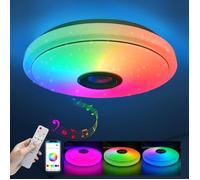 Plafonnier LED RGB Bluetooth 30 cm avec Haut-Parleur Intégré, Contrôle APP et Télécommande, Plafonnier Musical Multicolore Dimmable