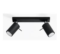 Plafonnier LED - Ring 2 - Noir - 2 Ampoules GU10 - Design Moderne - Efficacité A++