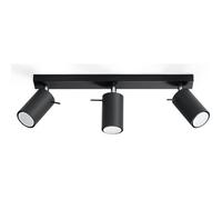 Plafonnier LED - Ring - Moderne - Noir - 3 Ampoules - Design Loft