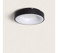 Plafonnier Led Rond 30w Métal Ø380 Mm Cct Sélectionnable Jacob Noir