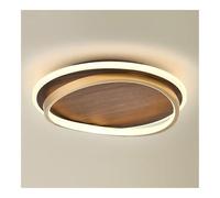 Plafonnier LED Rond Bois Noyer, Plafonnier Moderne Ultra-Mince, Éclairage de Plafond pour Cuisine, Balcon, Chambre et Salon(Diameter 37cm,6000K)