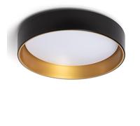 LEDKIA LIGHTING Plafonnier LED Rond Métal 20W CCT Sélectionnable Broadway Ø450 mm pour chambre, salon, cuisine Noir/Or