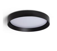 Plafonnier LED Rond Métal 30W CCT Sélectionnable Big Broadwey Ø550 mm Noir | 30W CCT Sélectionnable | Éclairage 2400lm | Ø550 mm | Température de Couleur Ajustable 3000K-6000K
