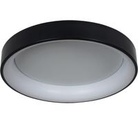 Plafonnier LED rond noir et blanc 36 W, blanc chaud 2400 lm, métal, dimensions : 11 x 60 x 60 cm, IP20, Light Prestige