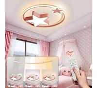 Plafonnier LED Rose | Lampe Pour Enfants Ronde Moderne | Star Starry Sky Enfants Lumière | Ø55cm 48W | Dimmable Avec Télécommande 2700K-6500K | Chambre D'Enfants Garçons Filles Plafonnier Chambre