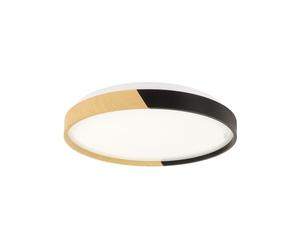 Plafonnier LED salle de bain Ø 38 cm rond IP44 4100 K 1650 lm blanc neutre aspect bois noir faible éblouissement Moderne Plafonnier salle de bain