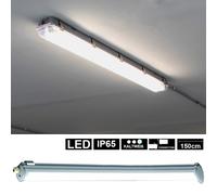 Plafonnier LED Salle humide Luminaire de baignoire Lampe de garage Tube LED, protégé jet d'eau, 1x LED 32W 5120Lm blanc froid, L 150 cm