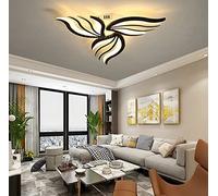 Plafonnier LED Salon Lampe Moderne Dimmable Chambre Fleur Plafonnier Avec Télécommande Salle À Manger Suspendue Lampe Pour Cuisine Couloir Balcon Pendentif Lumière (Black, 3 Head)