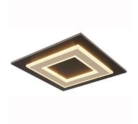 Plafonnier LED Salon Plafonnier Structure du panneau, MDF plastique métal, 24W 680lm blanc chaud, LxlxH 32x32x5,5 cm