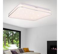 Plafonnier LED salon spot étoile effet ciel clair anneau chromé