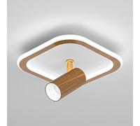 Plafonnier Led Semi-Encastré Carré, Spot Orientable Pour Couloir, Luminaire Rond D'Intérieur Pour Allée./Carré de Couleur Noyer/6000K