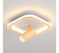 Plafonnier Led Semi-Encastré Carré, Spot Orientable Pour Couloir, Luminaire Rond D'Intérieur Pour Allée./Carré de Couleur En Bois/3000K