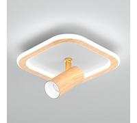 Plafonnier Led Semi-Encastré Carré, Spot Orientable Pour Couloir, Luminaire Rond D'Intérieur Pour Allée./Carré de Couleur En Bois/6000K
