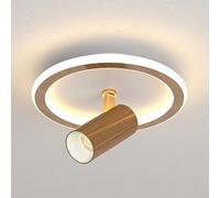 Plafonnier Led Semi-Encastré Carré, Spot Orientable Pour Couloir, Luminaire Rond D'Intérieur Pour Allée./Couleur Noyer Rond/3000K