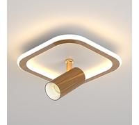 Plafonnier Led Semi-Encastré Carré, Spot Orientable Pour Couloir, Luminaire Rond D'Intérieur Pour Allée./Carré de Couleur Noyer/3000K