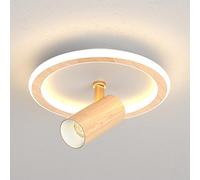 Plafonnier Led Semi-Encastré Carré, Spot Orientable Pour Couloir, Luminaire Rond D'Intérieur Pour Allée./Bois Colorround/3000K