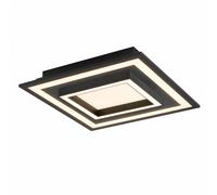 Applique/Plafonnier connectée SAVATARILA-C LED 20W en acier noir 450x450x70mm