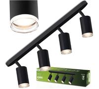 Deckenleuchte Reflektor LED-Spot 4x GU10 IP44 ADERO schwarz Lumiled