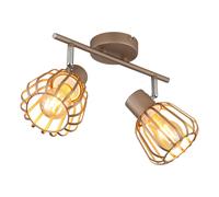 Plafonnier LED, spot de plafond, bureau, orientable, métal marron, H 12,5 cm
