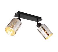 Plafonnier LED, spot orientable, lampe de salon, noir, L 46 cm