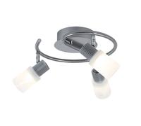 Plafonnier LED spot orientable rondell verre albâtre plafonnier salon, chrome nickel mat, 3x 5W 300Lm blanc chaud, DxH 28x14,5 cm