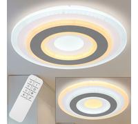 Plafonnier LED télécommande lampe lumière du jour plafonnier dimmable lampe de salon lampe de salle à manger, fonction mémoire fixable CCT, métal, opale anthracite, 21 watt 1365 lumens, D x H 30 x 5,5