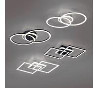 Plafonnier Led Venida Noir, Dimmable, 2 Anneaux