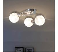 Plafonnier LED - vidaXL - 3 ampoules G9 - 120 W - Blanc - 33x28x16 cm - Blanc chaud - IP 20 - Abat-jour en verre