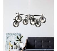 Plafonnier Lilou Lamkur, dimmable, gris, Salon / Salle à manger, Verre, Plafonnier