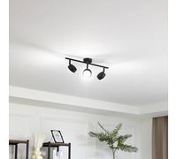 Plafonnier Lindby Jyla, à 3 lampes, noir mat Jyla Lindby, dimmable, noir, Bureau, Métal, Moderne, Spot
