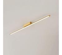 Plafonnier linéaire LED Moderne - Lustre encastré Minimaliste pour Salle à Manger, Salon, Cuisine, Couloir, escalier - Design élégant et éclairage écoénergétique (Or_90cm/35,4in)