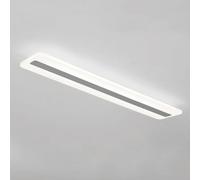Plafonnier Linéaire Led Moderne, Lustre, Lampe de Plafond Semi-Encastré En Métal Blanc, Longue Bande Lumineuse À Installer Près Du Plafond, Idéale Pour Le Salon Ou Le Couloir./6000K/100 Cm
