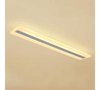 Plafonnier Linéaire Led Moderne, Lustre, Lampe de Plafond Semi-Encastré En Métal Blanc, Longue Bande Lumineuse À Installer Près Du Plafond, Idéale Pour Le Salon Ou Le Couloir./3000K/100 Cm