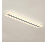 Plafonnier Linéaire Led Moderne, Lustre, Lampe de Plafond Semi-Encastré En Métal Blanc, Longue Bande Lumineuse À Installer Près Du Plafond, Idéale Pour Le Salon Ou Le Couloir./4000K/120 Cm