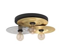 Plafonnier LINTMILL E27 3X40W en acier noir et laiton brossé D530mm