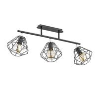 Plafonnier loft noir/chrome métal 3xE27 OZINUS Alfa