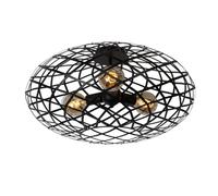 Plafonnier Lucide Wolfram métal noir 65 cm 3xE27 60W
