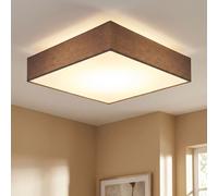 Plafonnier plafonnier bureau salon LED carré, métal plastique, LED 40W 1375lm 3000-6000K, LxPxH 50x50x13 cm