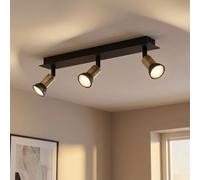 Lampe de plafond Spot Spot noir Spots de plafond 3 flammes Lampe de salle à manger Spots réglables, métal, 3x GU10 douille, LxlxH 40x6x9 cm