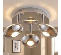 Plafonnier Luminaire De Salle À Manger Rond Chromé Mobile Satiné LED