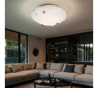Plafonnier Luminaire de Salon Argent 1 à Flammes Rond LED D 25 CM