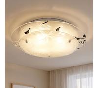 Plafonnier Luminaire de Salon Fleurs Design Verre Couloir Chrome D 25 CM