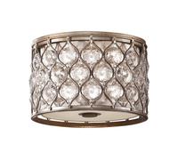Plafonnier, luminaire de salon, lampe design, cristaux, acier, D 31,1 cm, 2 flammes